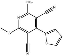 2-amino-6-(methylsulfanyl)-4-(2-thienyl)-3,5-pyridinedicarbonitrile 结构式