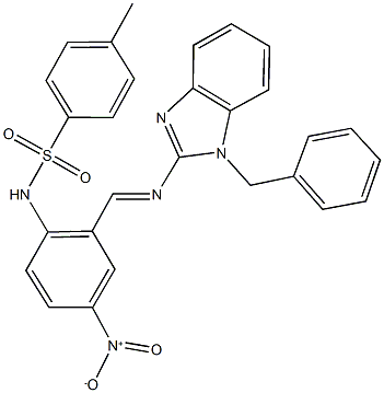 N-{2-{[(1-benzyl-1H-benzimidazol-2-yl)imino]methyl}-4-nitrophenyl}-4-methylbenzenesulfonamide Struktur