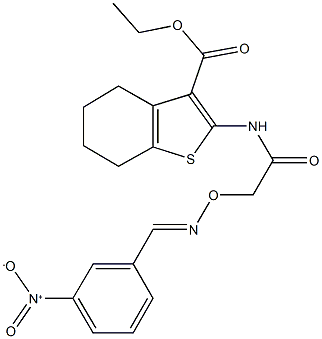 ethyl 2-({[({3-nitrobenzylidene}amino)oxy]acetyl}amino)-4,5,6,7-tetrahydro-1-benzothiophene-3-carboxylate Structure