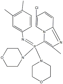 6-chloro-3-{(3,4-dimethylphenyl)[di(4-morpholinyl)]phosphorimidoyl}-2-methylimidazo[1,2-a]pyridine,342389-23-5,结构式