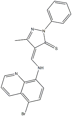 4-{[(5-bromo-8-quinolinyl)amino]methylene}-5-methyl-2-phenyl-2,4-dihydro-3H-pyrazole-3-thione Structure