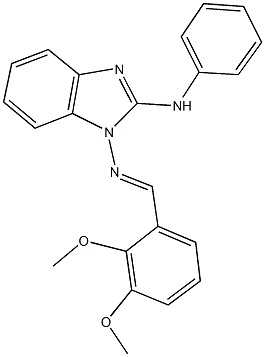 N-(2-anilino-1H-benzimidazol-1-yl)-N-(2,3-dimethoxybenzylidene)amine Structure