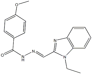 N'-[(1-ethyl-1H-benzimidazol-2-yl)methylene]-4-methoxybenzohydrazide 结构式