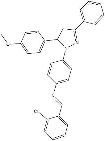 N-(2-chlorobenzylidene)-N-{4-[5-(4-methoxyphenyl)-3-phenyl-4,5-dihydro-1H-pyrazol-1-yl]phenyl}amine Structure