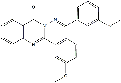 3-[(3-methoxybenzylidene)amino]-2-(3-methoxyphenyl)-4(3H)-quinazolinone 化学構造式