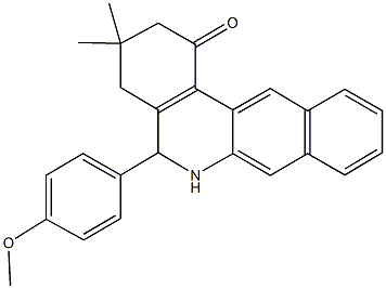 5-(4-methoxyphenyl)-3,3-dimethyl-3,4,5,6-tetrahydrobenzo[b]phenanthridin-1(2H)-one 化学構造式