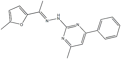 1-(5-methyl-2-furyl)ethanone (4-methyl-6-phenyl-2-pyrimidinyl)hydrazone Structure