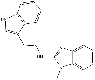 1H-indole-3-carbaldehyde (1-methyl-1H-benzimidazol-2-yl)hydrazone Struktur