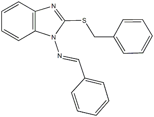 N-benzylidene-N-[2-(benzylsulfanyl)-1H-benzimidazol-1-yl]amine Struktur