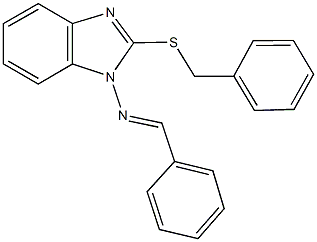 N-benzylidene-N-[2-(benzylsulfanyl)-1H-benzimidazol-1-yl]amine 化学構造式