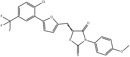 342391-28-0 5-({5-[2-chloro-5-(trifluoromethyl)phenyl]-2-furyl}methylene)-3-(4-methoxyphenyl)-2-thioxo-1,3-thiazolidin-4-one