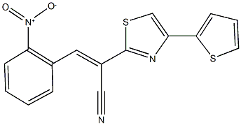 3-{2-nitrophenyl}-2-[4-(2-thienyl)-1,3-thiazol-2-yl]acrylonitrile Struktur