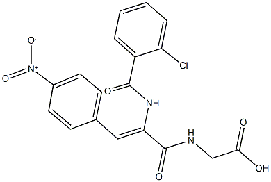 [(2-[(2-chlorobenzoyl)amino]-3-{4-nitrophenyl}acryloyl)amino]acetic acid 结构式