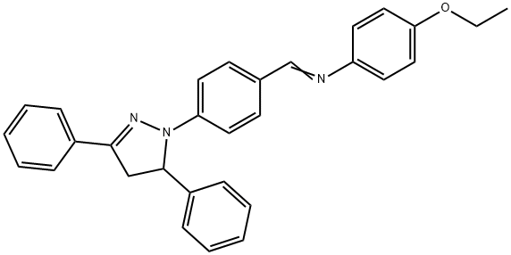 N-[4-(3,5-diphenyl-4,5-dihydro-1H-pyrazol-1-yl)benzylidene]-N-(4-ethoxyphenyl)amine Structure