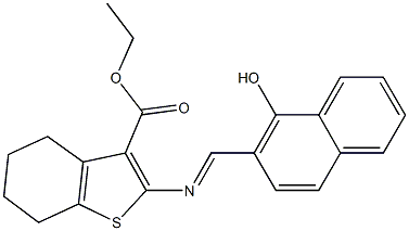 ethyl 2-{[(1-hydroxy-2-naphthyl)methylene]amino}-4,5,6,7-tetrahydro-1-benzothiophene-3-carboxylate,342391-69-9,结构式