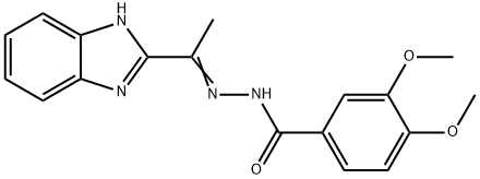 N'-[1-(1H-benzimidazol-2-yl)ethylidene]-3,4-dimethoxybenzohydrazide 结构式