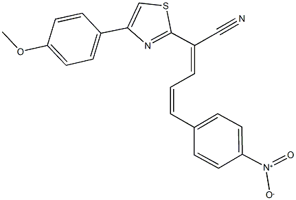 5-{4-nitrophenyl}-2-[4-(4-methoxyphenyl)-1,3-thiazol-2-yl]-2,4-pentadienenitrile 结构式