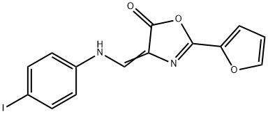 2-(2-furyl)-4-[(4-iodoanilino)methylene]-1,3-oxazol-5(4H)-one Struktur