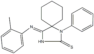 4-[(2-methylphenyl)imino]-1-phenyl-1,3-diazaspiro[4.5]decane-2-thione Structure