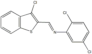 2,5-dichloro-N-[(3-chloro-1-benzothien-2-yl)methylene]aniline Struktur