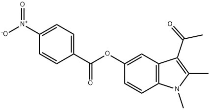 3-acetyl-1,2-dimethyl-1H-indol-5-yl 4-nitrobenzoate 结构式