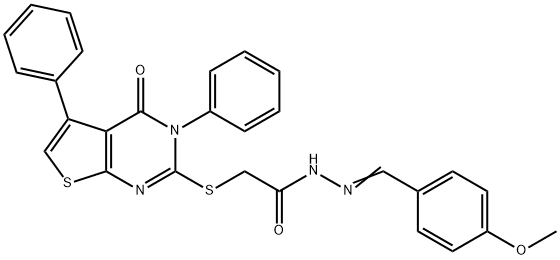 N'-(4-methoxybenzylidene)-2-[(4-oxo-3,5-diphenyl-3,4-dihydrothieno[2,3-d]pyrimidin-2-yl)sulfanyl]acetohydrazide Structure