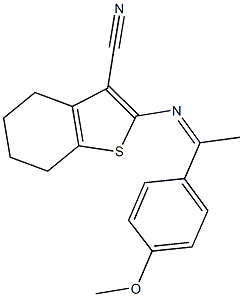 2-{[1-(4-methoxyphenyl)ethylidene]amino}-4,5,6,7-tetrahydro-1-benzothiophene-3-carbonitrile,342396-92-3,结构式