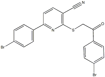 6-(4-bromophenyl)-2-{[2-(4-bromophenyl)-2-oxoethyl]sulfanyl}nicotinonitrile Structure