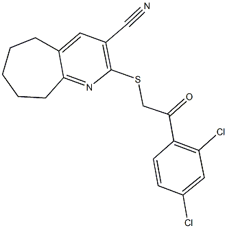 2-{[2-(2,4-dichlorophenyl)-2-oxoethyl]sulfanyl}-6,7,8,9-tetrahydro-5H-cyclohepta[b]pyridine-3-carbonitrile Structure
