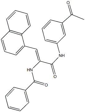 N-[1-[(3-acetylanilino)carbonyl]-2-(1-naphthyl)vinyl]benzamide Struktur