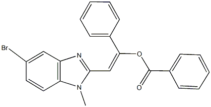 2-(5-bromo-1-methyl-1H-benzimidazol-2-yl)-1-phenylvinyl benzoate Structure