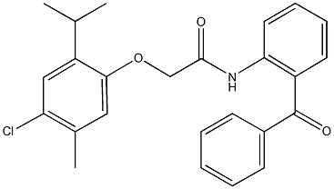 N-(2-benzoylphenyl)-2-(4-chloro-2-isopropyl-5-methylphenoxy)acetamide Structure
