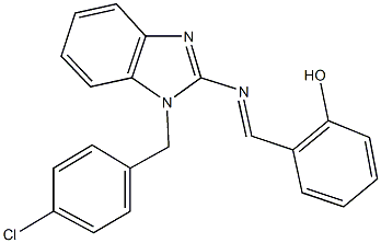 2-({[1-(4-chlorobenzyl)-1H-benzimidazol-2-yl]imino}methyl)phenol 化学構造式