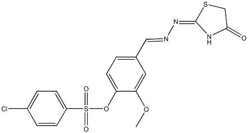 342398-81-6 2-methoxy-4-[2-(4-oxo-1,3-thiazolidin-2-ylidene)carbohydrazonoyl]phenyl 4-chlorobenzenesulfonate