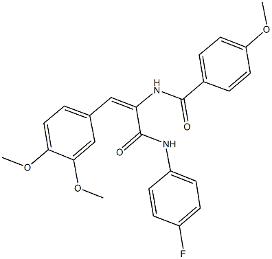 N-{2-(3,4-dimethoxyphenyl)-1-[(4-fluoroanilino)carbonyl]vinyl}-4-methoxybenzamide Structure