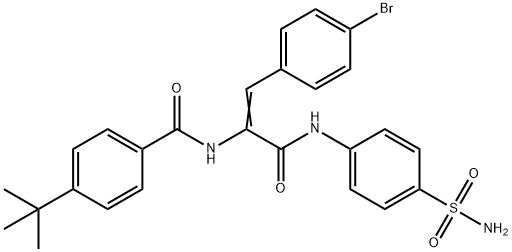 N-[1-{[4-(aminosulfonyl)anilino]carbonyl}-2-(4-bromophenyl)vinyl]-4-tert-butylbenzamide 结构式