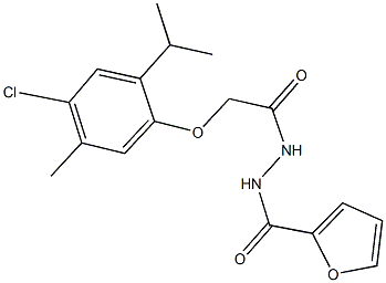 2-(4-chloro-2-isopropyl-5-methylphenoxy)-N'-(2-furoyl)acetohydrazide,342591-65-5,结构式