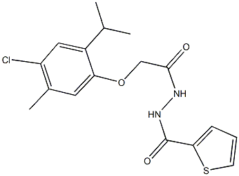2-(4-chloro-2-isopropyl-5-methylphenoxy)-N'-(2-thienylcarbonyl)acetohydrazide,342591-67-7,结构式