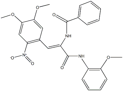 N-{2-{2-nitro-4,5-dimethoxyphenyl}-1-[(2-methoxyanilino)carbonyl]vinyl}benzamide Structure