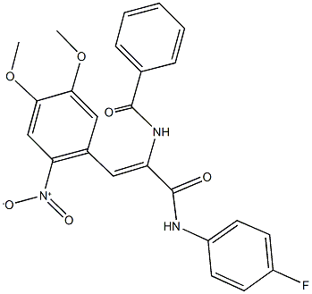 N-(1-[(4-fluoroanilino)carbonyl]-2-{2-nitro-4,5-dimethoxyphenyl}vinyl)benzamide Struktur