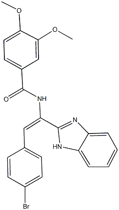 N-[1-(1H-benzimidazol-2-yl)-2-(4-bromophenyl)vinyl]-3,4-dimethoxybenzamide Structure