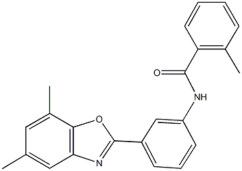 N-[3-(5,7-dimethyl-1,3-benzoxazol-2-yl)phenyl]-2-methylbenzamide,342592-33-0,结构式