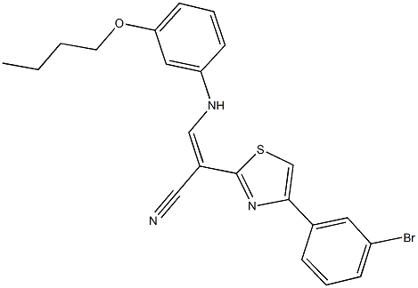 2-[4-(3-bromophenyl)-1,3-thiazol-2-yl]-3-(3-butoxyanilino)acrylonitrile,342592-50-1,结构式