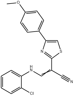3-(2-chloroanilino)-2-[4-(4-methoxyphenyl)-1,3-thiazol-2-yl]acrylonitrile,342592-54-5,结构式