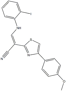 3-(2-iodoanilino)-2-[4-(4-methoxyphenyl)-1,3-thiazol-2-yl]acrylonitrile 结构式