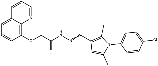 N'-{[1-(4-chlorophenyl)-2,5-dimethyl-1H-pyrrol-3-yl]methylene}-2-(8-quinolinyloxy)acetohydrazide Struktur