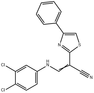 3-(3,4-dichloroanilino)-2-(4-phenyl-1,3-thiazol-2-yl)acrylonitrile Structure