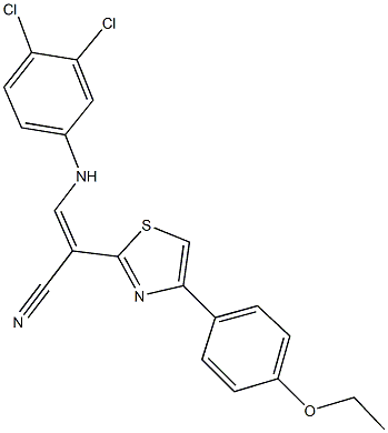 3-(3,4-dichloroanilino)-2-[4-(4-ethoxyphenyl)-1,3-thiazol-2-yl]acrylonitrile 化学構造式