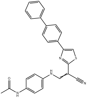 N-(4-{[2-(4-[1,1'-biphenyl]-4-yl-1,3-thiazol-2-yl)-2-cyanovinyl]amino}phenyl)acetamide|