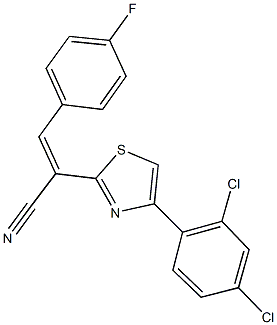 2-[4-(2,4-dichlorophenyl)-1,3-thiazol-2-yl]-3-(4-fluorophenyl)acrylonitrile Struktur